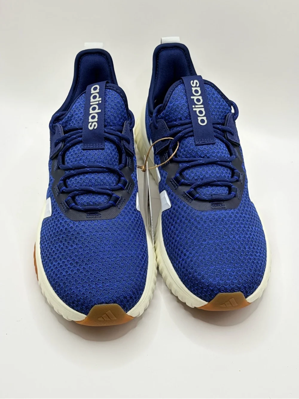 adidas Kaptir 4.0 Royal Blue Knit Sneakers with White Stripes